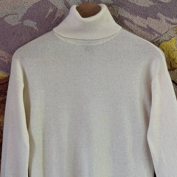Halogen 100% Cashmere Sz XS Women's Ivory/Off White Sweater Turtleneck - Picture 2 of 7